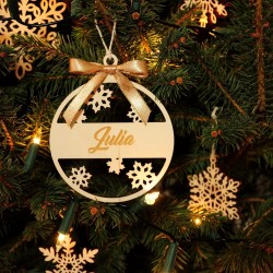 Personalized Christmas ornament with engraving of name, text or logo.
