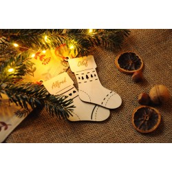 Personalized name christmas ornament - xmas stocking shape