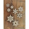Wooden snowflakes 7cm/ 2,75 in.